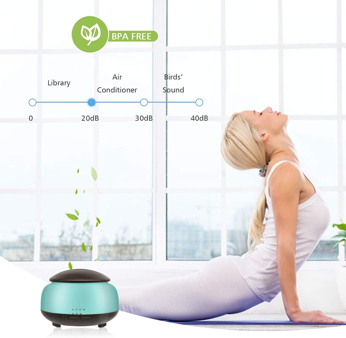 Essential Oil Diffuser, Aromatherapy Diffuser with Remote Control,300Ml Aroma Ultrasonic Nebulizing Cool Mist Humidifier,7 Color Mood Lights & Waterless Auto-Off for Home Office Gift,Dark Wood