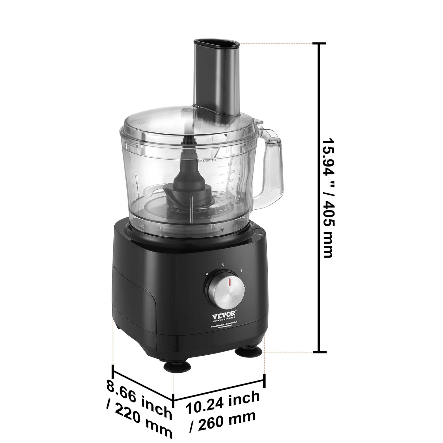 BENTISM 9-Cup 600W Food Processor Vegetable Chopper for Shredding Slicing Kneading