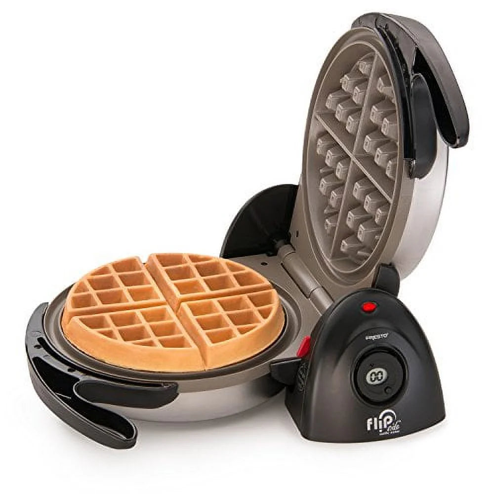 1-Waffle Electric Belgian Waffle Maker, Black