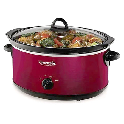 7 Quart Capacity Food Slow Cooker Home Cooking Kitchen Appliance, Red