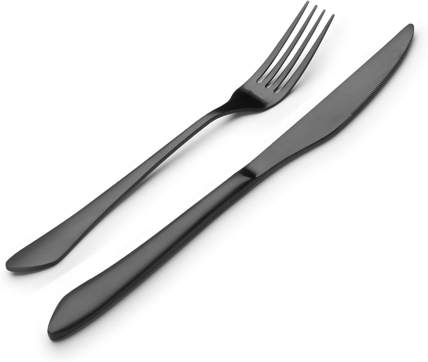 Matte Black Silverware Set, 20-Piece Stainless Steel Flatware Set Service for 4, Satin Finish Tableware Cutlery Set for Home and Restaurant, Dishwasher Safe