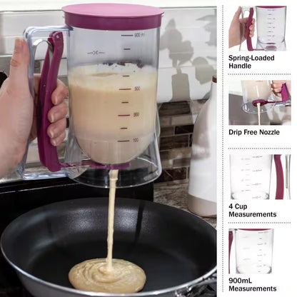 4-Cup Pancake Batter Dispenser Measuring Cup, Purple