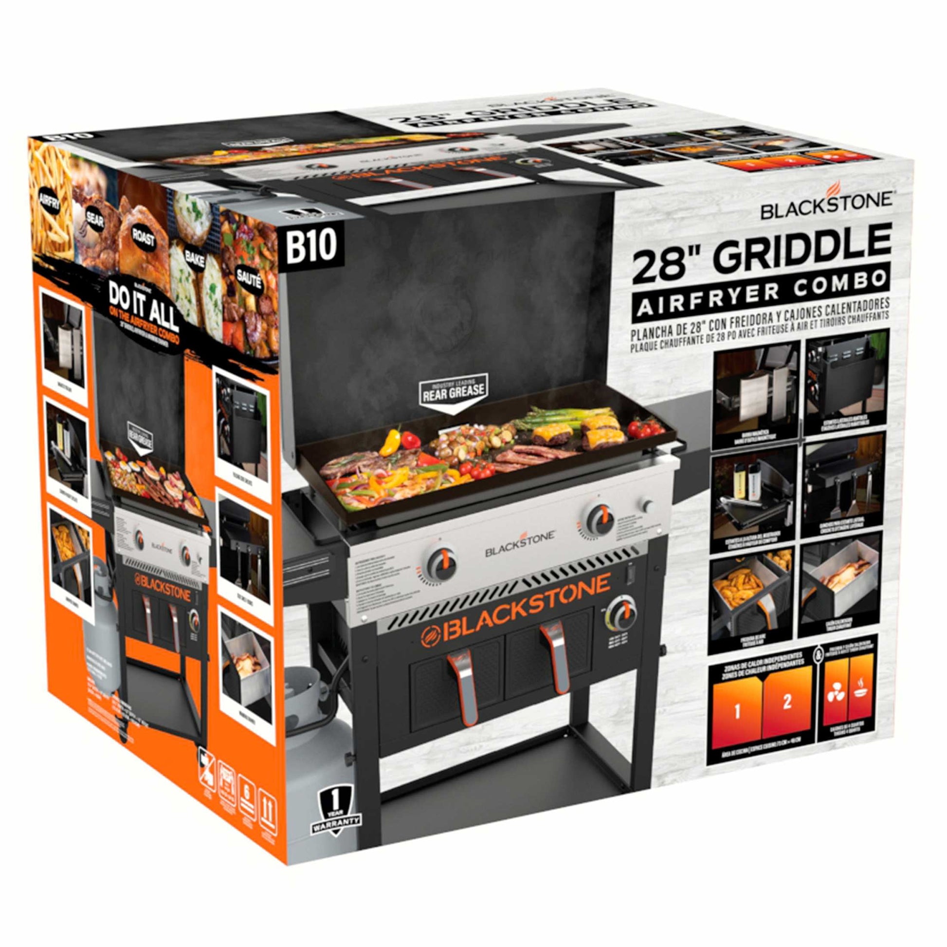 2-Burner 28" Propane Griddle with Air Fryer Combo