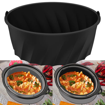 Silicone Slow Cooker Liner for 7-8QT Pot Slow Cooker Silicone Insert Leakproof Heat Resistant Dishwasher Safe Silicone Cooking Liner