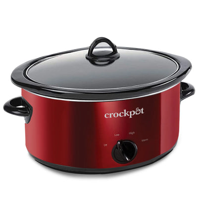 7 Quart Capacity Food Slow Cooker Home Cooking Kitchen Appliance, Red