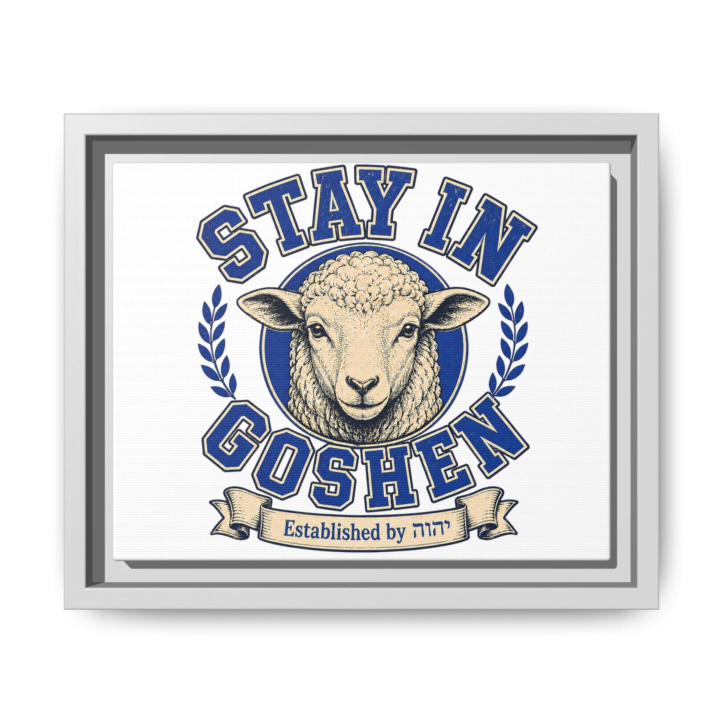 Stay in Goshen - Matte Canvas, Framed (Multi-color)
