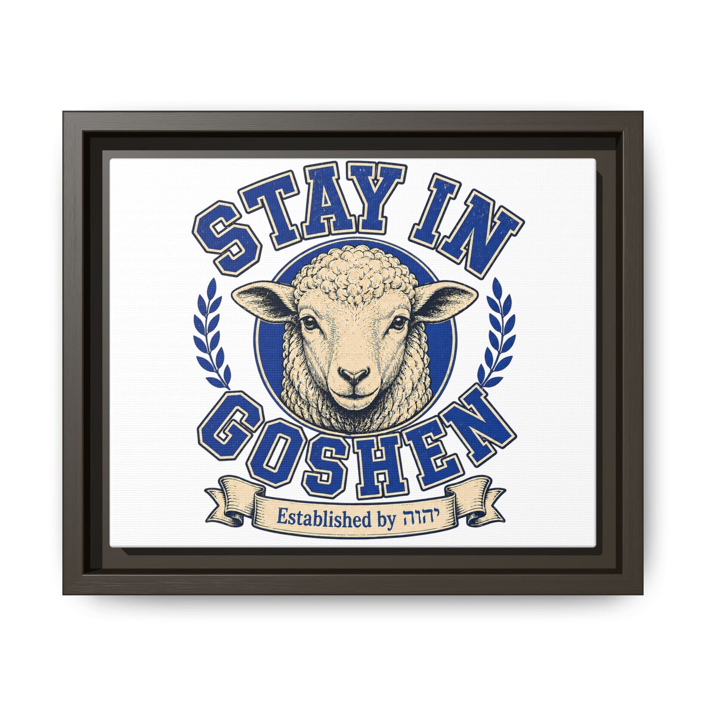 Stay in Goshen - Matte Canvas, Framed (Multi-color)
