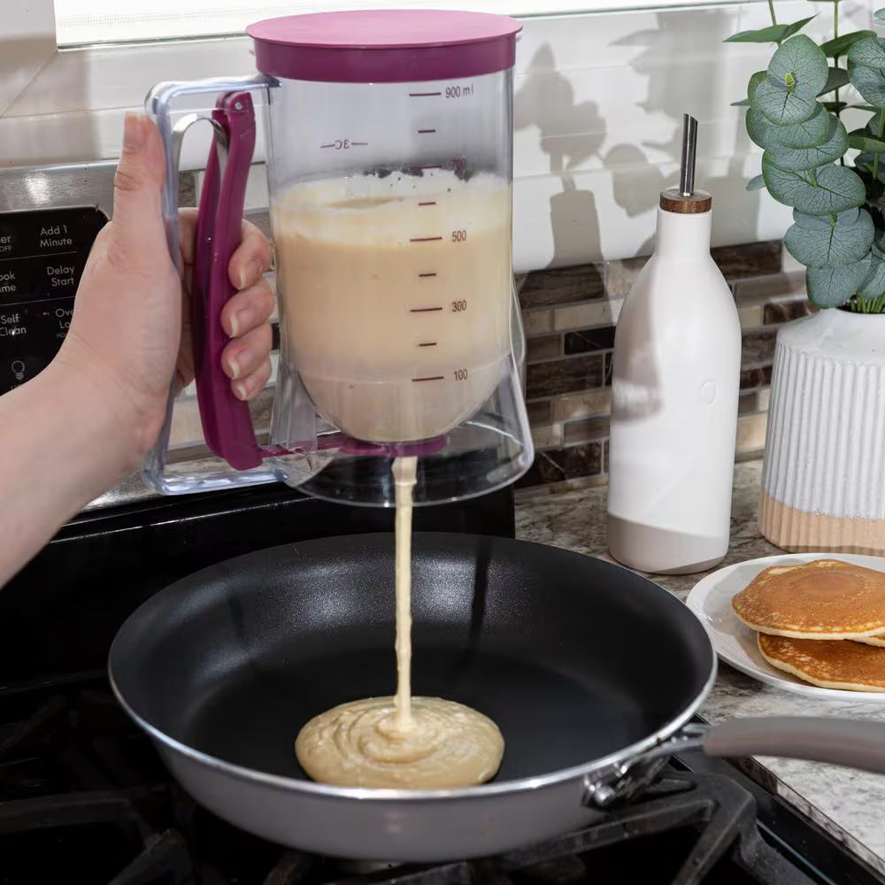 4-Cup Pancake Batter Dispenser Measuring Cup, Purple