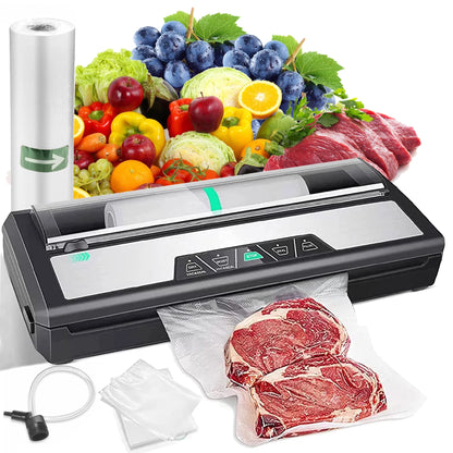 Vacuum Sealer Machine, Automatic Food Sealing Machine with Vacuum Rolls Bags, Easy to Clean, for Sous Vide Food Saver