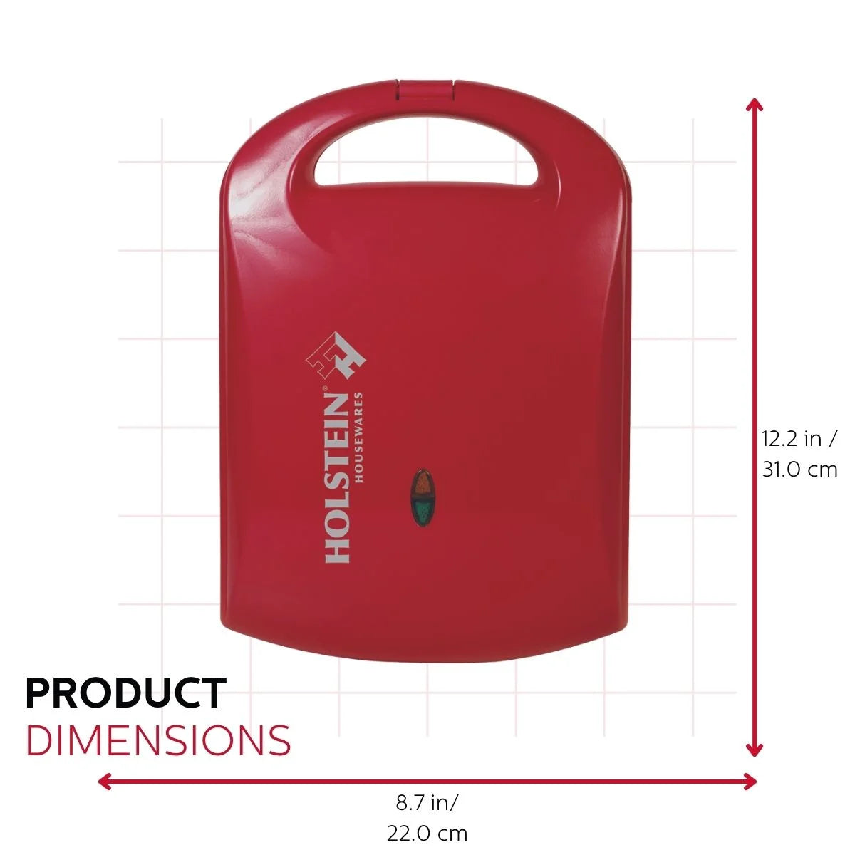 Non-Stick Heart Waffle Maker, Red, 4-Section Heart Shaped Waffle Maker, Red