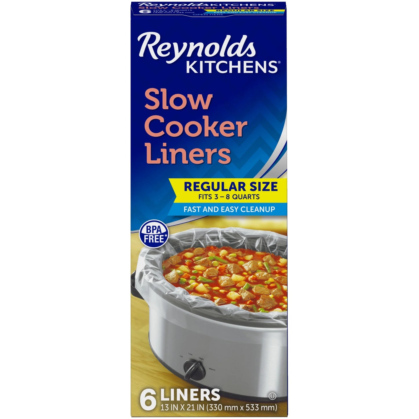 Slow Cooker Liners, Regular (Fits 3-8 Quarts), 6 Count (Pack of 2)