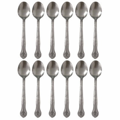 12 Stainless Steel Teaspoon Set Silverware Tea Spoons Dining Table Flatware 6"L