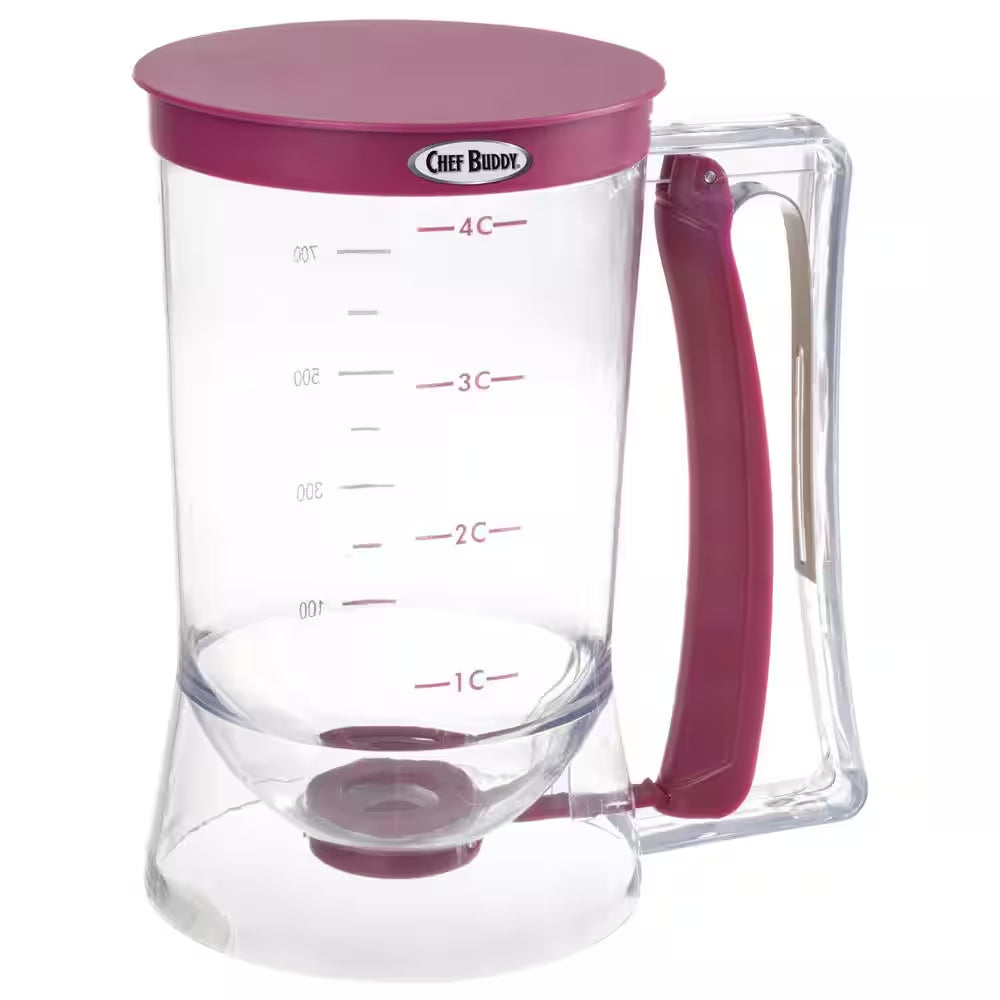 4-Cup Pancake Batter Dispenser Measuring Cup, Purple