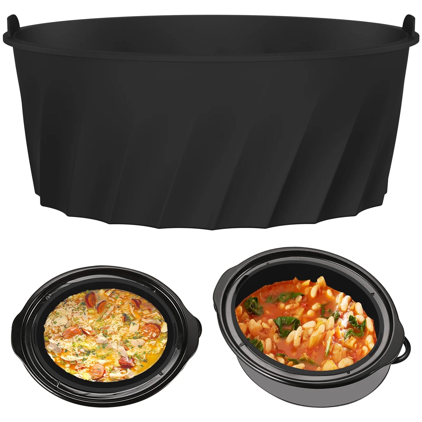 Silicone Slow Cooker Liner for 7-8QT Pot Slow Cooker Silicone Insert Leakproof Heat Resistant Dishwasher Safe Silicone Cooking Liner