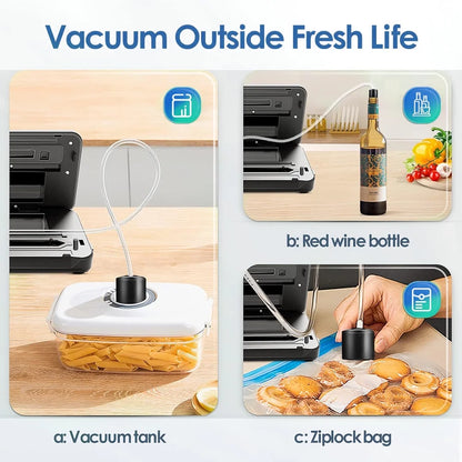 Vacuum Sealer Machine, Automatic Food Sealing Machine with Vacuum Rolls Bags, Easy to Clean, for Sous Vide Food Saver