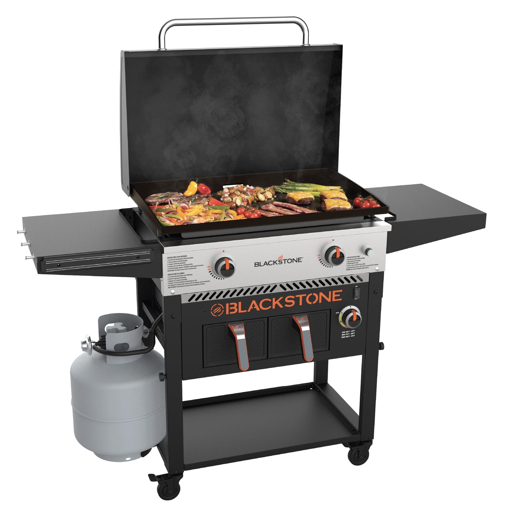 2-Burner 28" Propane Griddle with Air Fryer Combo