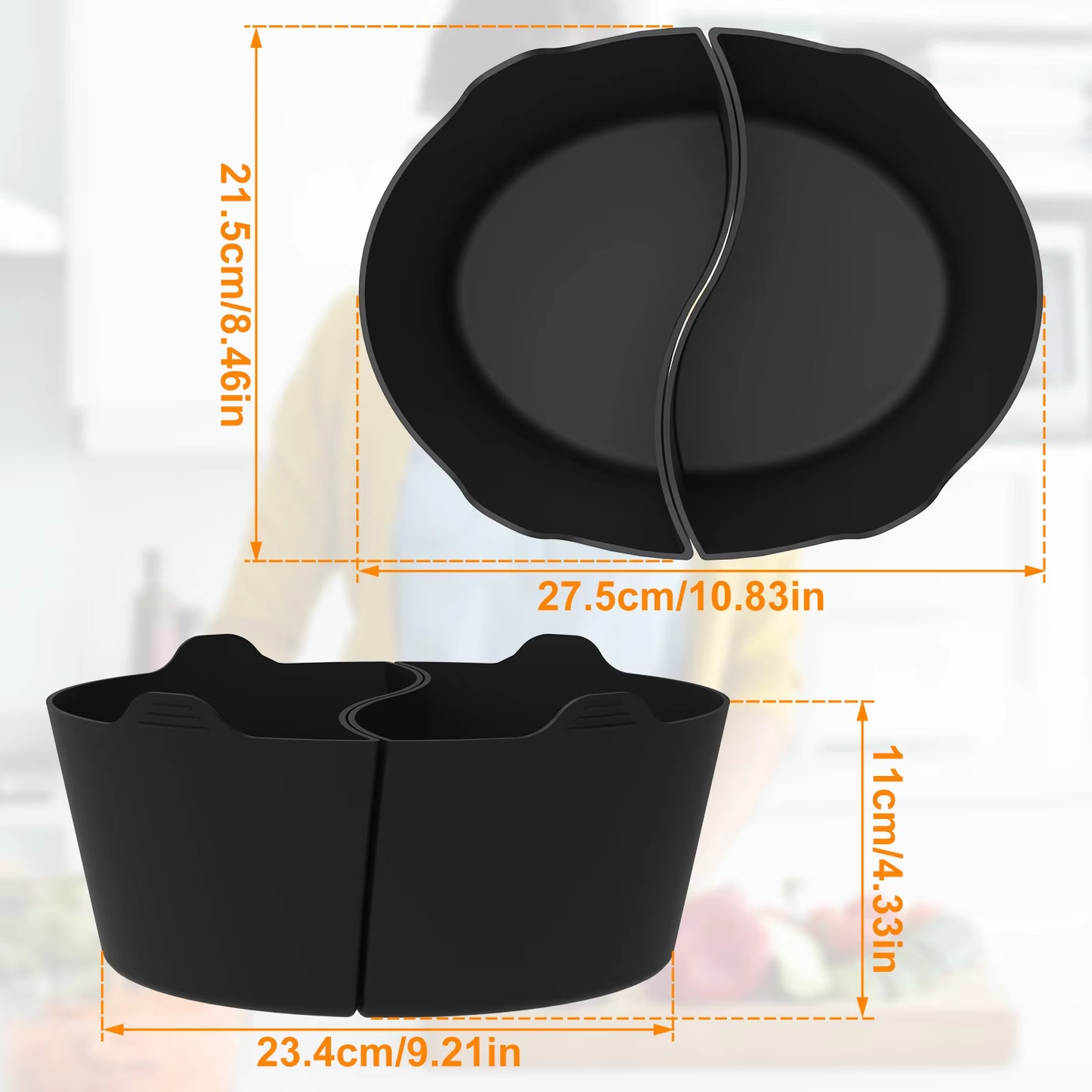 2/4Pcs Slow Cooker Divider Liner for 6 QT Pot Silicone Cooker Divider Insert Leakproof Slow Cooker Liner Heat for Cooking Pot