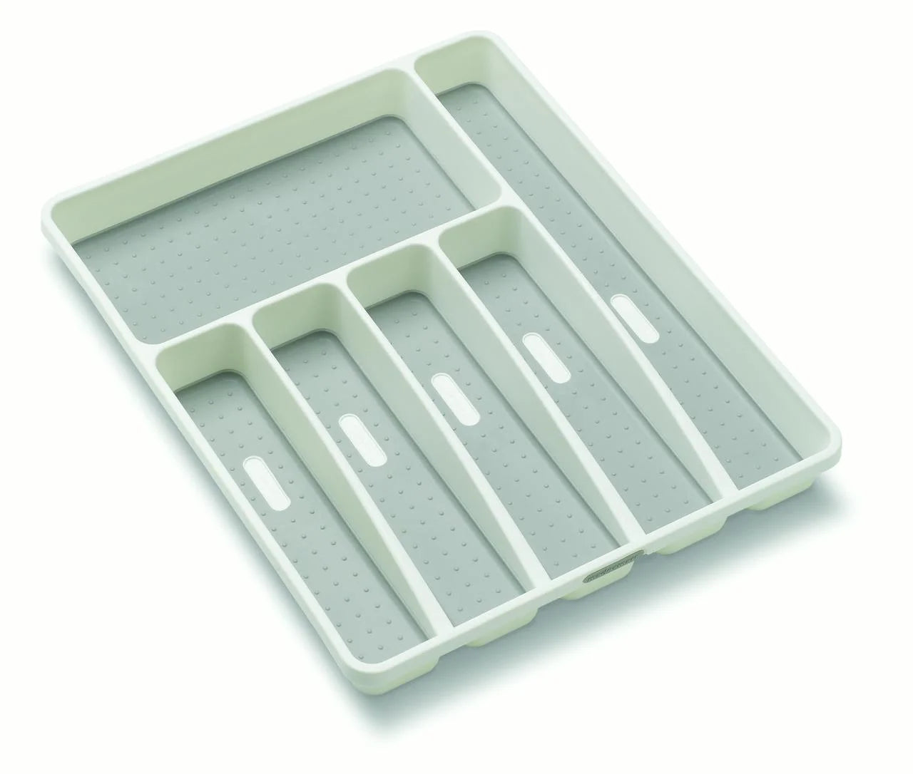 Classic Large Silverware Tray with 6 Compartment, White