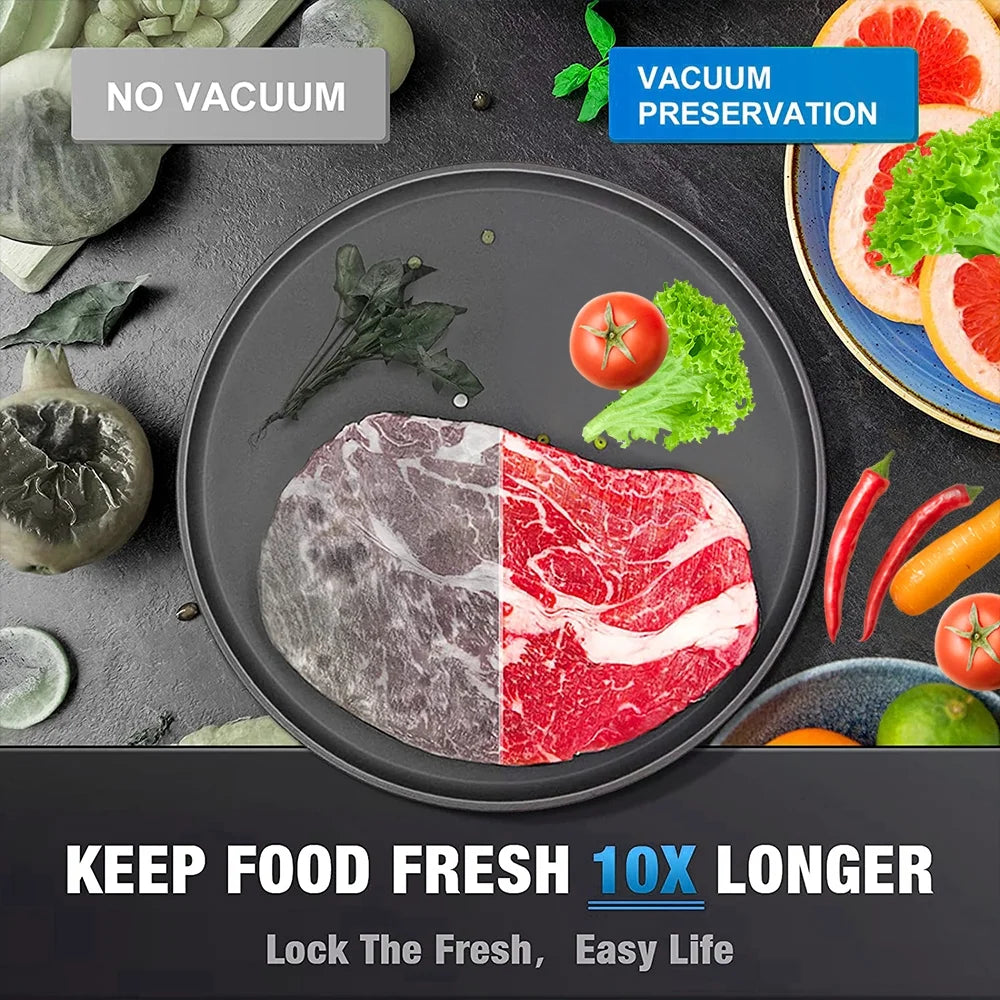 Vacuum Sealer Machine, Automatic Food Sealing Machine with Vacuum Rolls Bags, Easy to Clean, for Sous Vide Food Saver