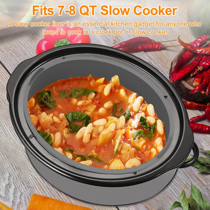 Silicone Slow Cooker Liner for 7-8QT Pot Slow Cooker Silicone Insert Leakproof Heat Resistant Dishwasher Safe Silicone Cooking Liner