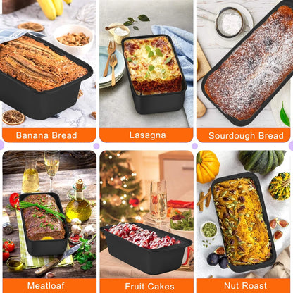 Loaf Pan, 3-Piece Nonstick Bread Pan for Baking, 8X4 in Carbon Steel Bread Loaf Pan, Oven-Safe, Easy Clean, Perfect for Homemade Bread and Pound Cakes
