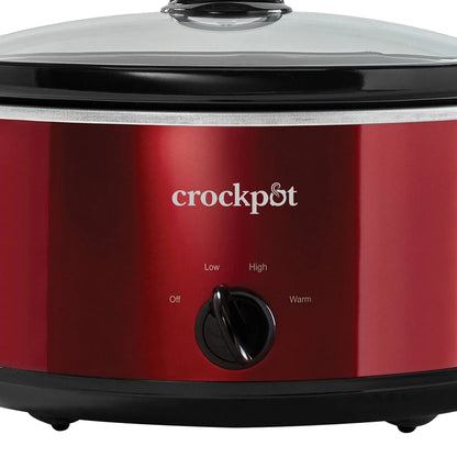 7 Quart Capacity Food Slow Cooker Home Cooking Kitchen Appliance, Red