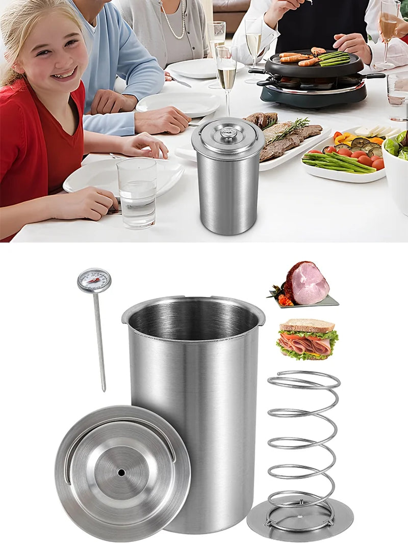 Stainless Steel Hamburger Patty Maker with Thermometer